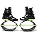 Kangaroo Jump Shoes Gen 2 Series | Bounce Shoes | Exercise & Fitness Boots | Workout Jumps | Women & Men | Adults 120LBS - 300LBS (Green Black, Womens 8-10 165-200LBS)