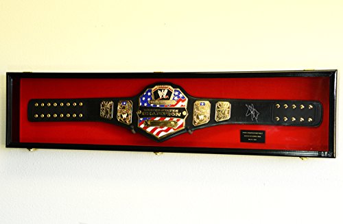 sfDisplay.com,LLC. WWE WWF Wrestling Championship Adult Size Belt Display CASE Frame Cabinet Box 64