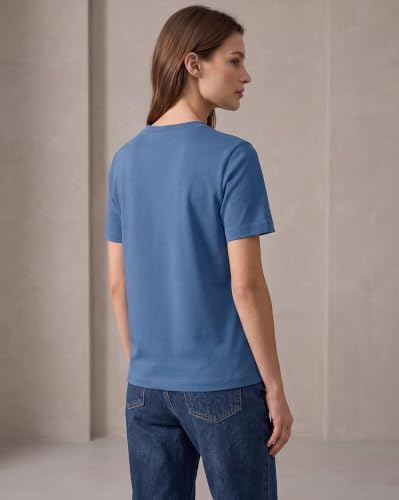 Image of NOBERO 100% Cotton T-Shirts for Women Stylish | Regular Fit | Solid T Shirts for Women 180 GSM Combed Cotton | Crew Neck Half Sleeve