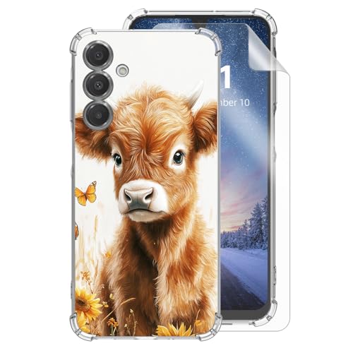 HJCYXJLK Samsung Galaxy A35�p�N���A�t�H���P�[�X�A�y�ʃX���������\�t�gTPU�A�ϏՌ��l�������h�~�ی�J�o�[Samsung Galaxy A35�p�A�ӂ���͂��q�}������