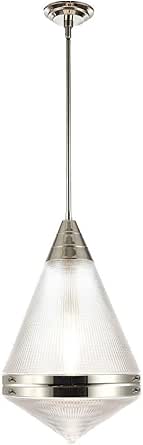 Maxim Lighting 10395PRPN Hargreaves - 1 Light Pendant-22 Inches Tall and 13.5 Inches Wide, Finish Color: Polished Nickel