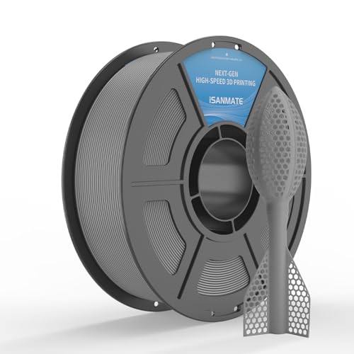 Image of iSANMATE HS TPU Filament 1.75mm, Gray TPU 95A HF High Speed, 1kg | Flexible Tough Wear-Resistant Elastic; HF TPU 50-200mm /s; Compatible with Bambu Lab and Most FDM 3D Printer; for TPU Beginner