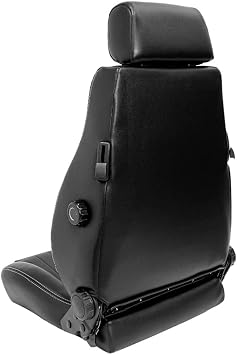 AutoStyle Sport Seats 'Retro' - Black Faux Leather + Silver Stitching