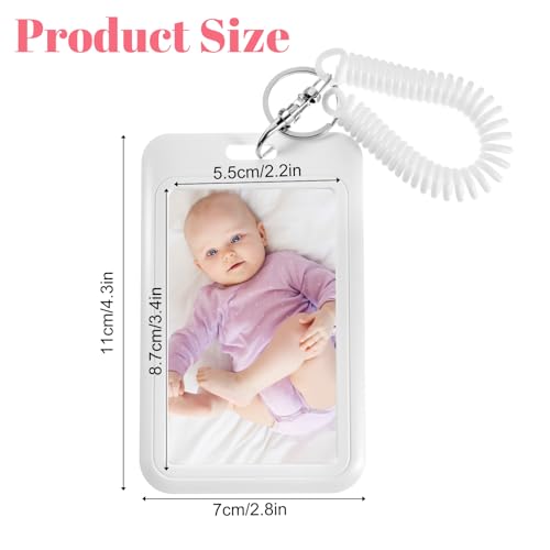 TIESOME 4 Stück Popularität Photocard Holder mit Schlüsselanhänger,ID Ausweishalter Weiß Ausweiskartenhalter Ausweishülle Kartenhülle Gerade Kante Fotokartenhalter für Idol Album Karten Bank