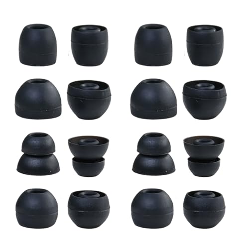 8 Paires Embout Ecouteur Remplaceables Embout Silicone 10 Mm, 12 Mm, 13 Mm Et 14 Mm DiamèTres Noir
