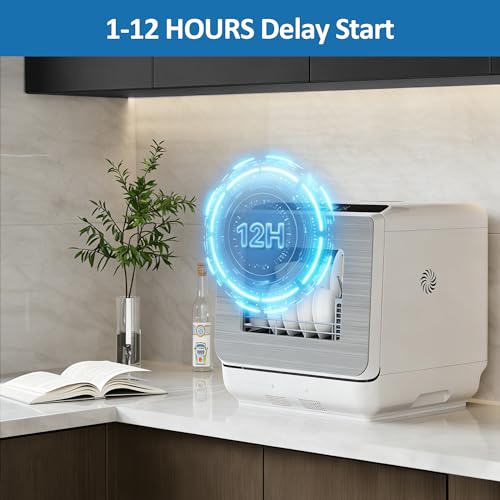 SUNVIVIPRO 18" Portable Countertop Dishwasher with 152OZ Water Tank, 6 Preset Mode, Dishwasher Machine fits up to 12" plates, Energy Star, 12H Delay Start, Small Dish Washer for Dorm RV&Apartment by SUNVIVIPRO - Image 3