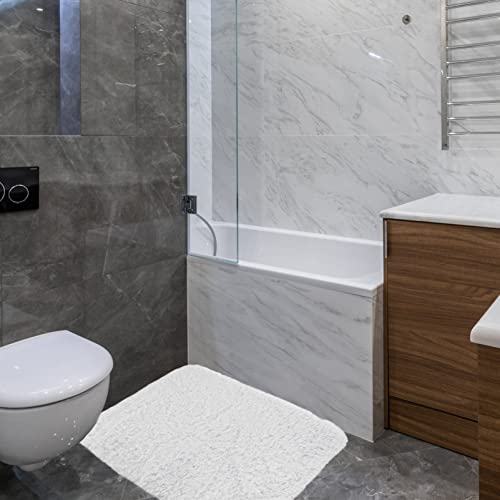 Tapis de salle de bain absorbant lavable machine et tapis de sol blanc antidérapant - 7