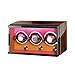 LEELLY Enrollador de Reloj automático, Caja de enrollador de Reloj para 3 Relojes automáticos con Luces de Colores Fuente de alimentación Dual Cojines de Reloj Ajustables Motor silencioso