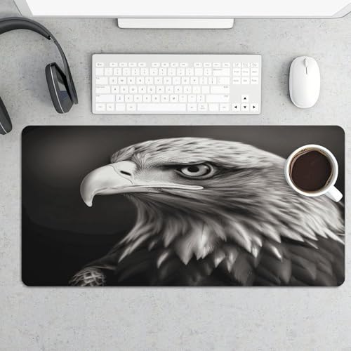 Eagle Black and White Desk Pad Large Office Desk Mat miniatura 5