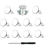 No-Sew Jeans Button Replacement Kit, 10 Sets Metal Snap Tack Buttons with Tools,2025 New Model, Bronze (16&)