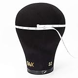 GEX 22.5" Canvas Block Cork Wig Mannequin Head for Wig Making Drying Styling Display with Table C Stand Clamp Holder&GEX Wig Grip&Pins(Black 22.5") - Image 2