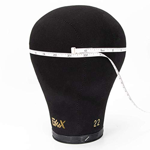 Gex 20"-24" Canvas Cork Wig Block Mannequin Head For Wig Making Drying Styling Display With Table C Clamp Stand Holder (Black 22") #TOP1