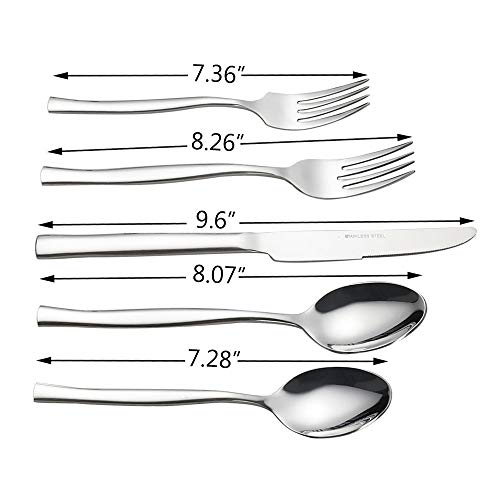 Qskely 40 Pieces Stainless Steel Flatware Cutlery Silverware Set, Service For 8 #TOP2
