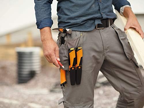 Fiskars Pro Nóż Stolarski z Ostrzałką, Pomarańczowy/Czarny, 22,4 cm