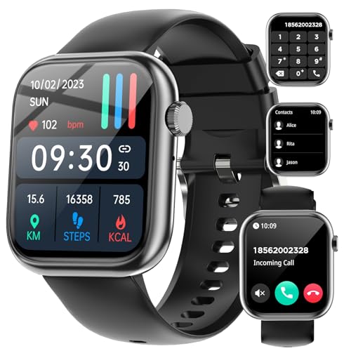 Image of Smart Watches for Men Women with Bluetooth Calls,7 Days Battery,1.83 inch Fitness Tracker with HR /Sleep /BP Monitor,110+ Sports IP68 Activity Trackers Watch for Android Phones Black