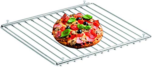 ICQN Universal Gitter | Ausziehbar von 37,5-60 cm Backofenrost | Verstellbar Ofengitter für Backofen | Backofengitter | Grill | Grillrost | Backrost | Gitterrost | Verchromt Backgitter