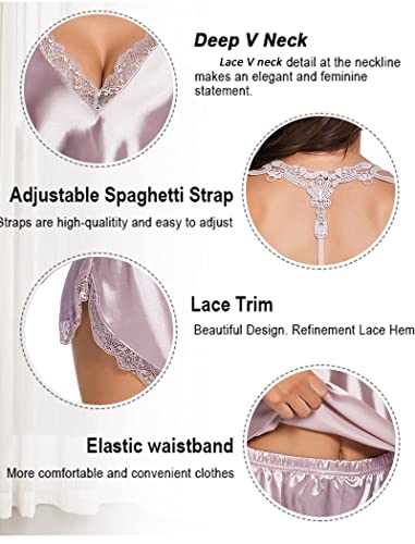 Image of Avidlove Satin Pajamas Set Sleepwear Womens Sexy Lingerie Cami Shorts Set Nightwear S-XXL