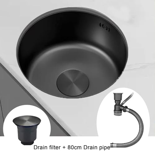 Fregadero de cocina negro con accesorios de drenaje para lavaderos 3