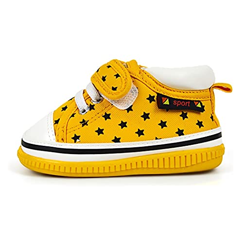 Begimu Baby Squeaky Shoes Anti-Slip Toddler Boy Girl Sneakers First-Walkers Lightweight Little Kid Trainers For Walking Running (B-Yellow, 5 Toddler) #TOP1