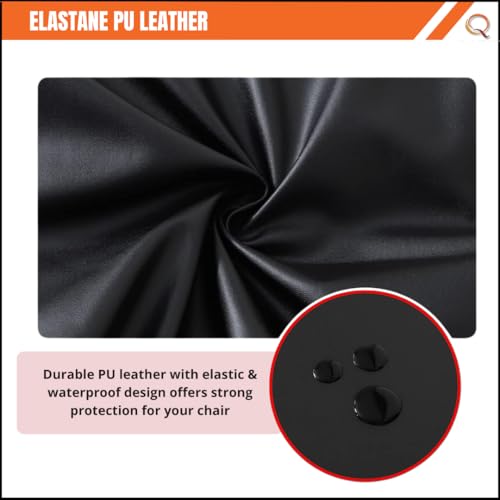 Image of Qlarity Covers PU Leather Chair Cover, Black