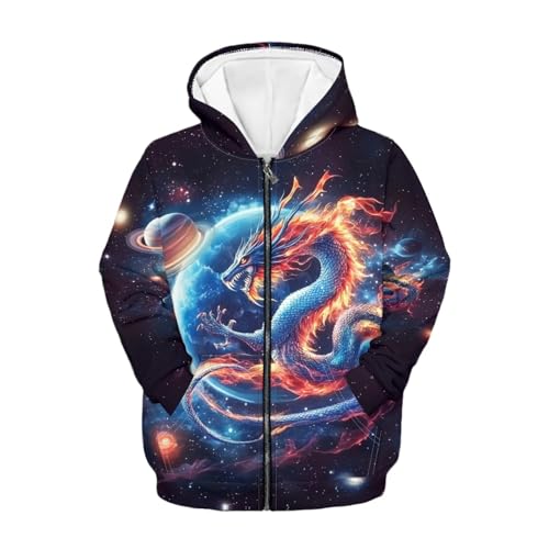 HUIACONG Zip Up Hoodie for Boys Hoodies Kids Sweatshirts Long Sleeve Full Zip Hooded Girls Streetwear