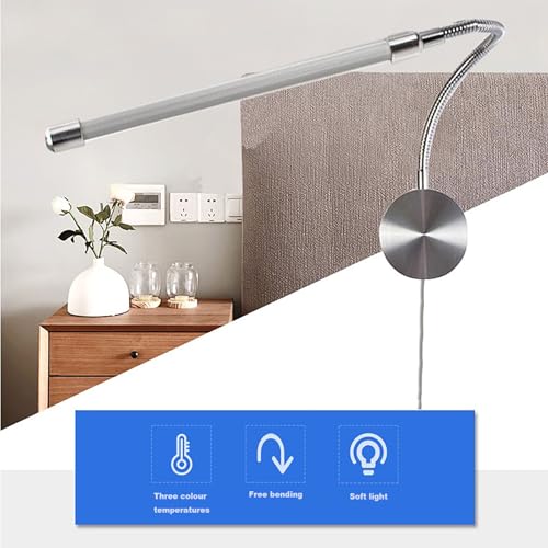 Apliques de pared regulables con enchufe e interruptor y luz neutra de noche pack de 2 5