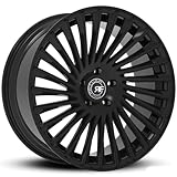 Road Force Wheels RF23 | Staggered 22 Inch Rims (Set of 4 Wheels) - Gloss Black Finish - Fits Most Sedans, Coupes, and SUVs - Concave Rim Wheel