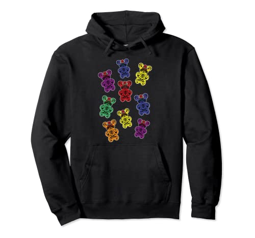 Gummies Calvaria Bear Art, Bears Gummies and Skeletons Pullover Hoodie