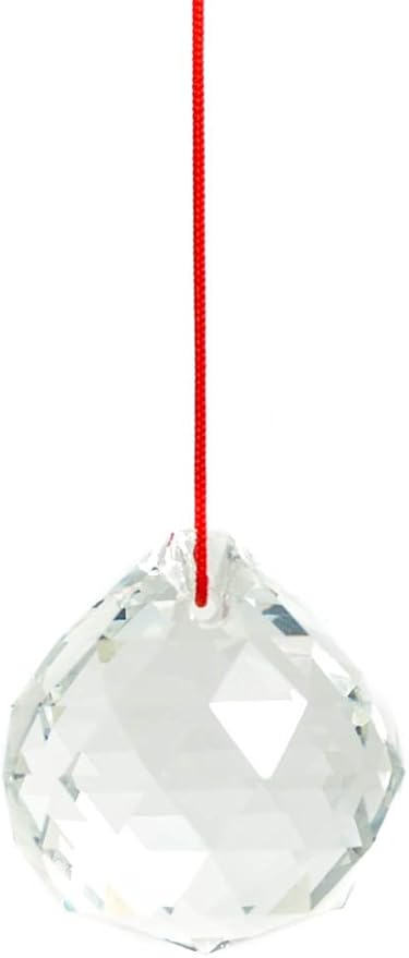 M.V. Trading 30mm Crystal Ball Prisms Pendant Feng Shui Suncatcher Decorating Hanging Faceted Prism Balls, Clear