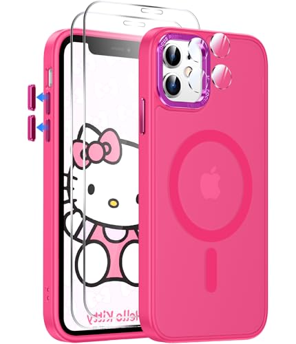 LeYi for iPhone-11 Phone Case Pink Compatible with MagSafe Magnetic[ Screen Protector X2 + Camera Cover X2] Funda para ipone 11case Military Grade Protective Cover Cases for i Phone 11 iphone11, Pink