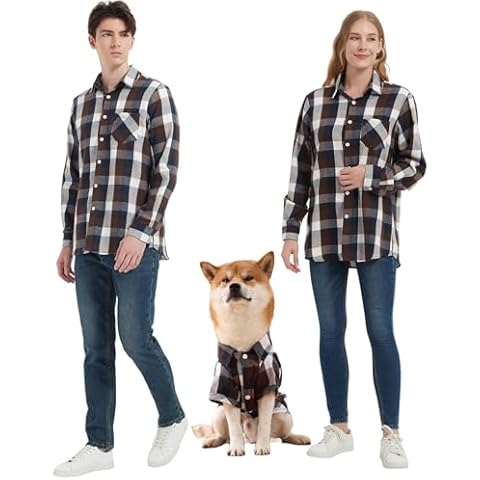 UUREED Dog Plaid Shirts Dog Clothes Dogs and Owner Shirts are Sold Separately Cover