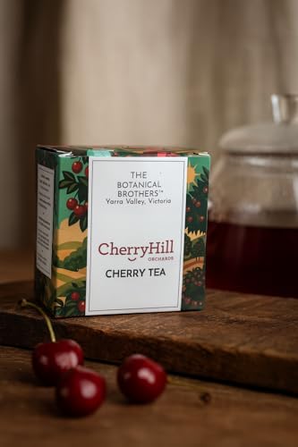 The Botanical Brothers Cherry Tea, Eco-pack Box, Fruit-Forward Blend, Natural Cherry Flavour, Caffeine-Free, with CherryHill Orchards Cherries, Hibiscus, Elderberry