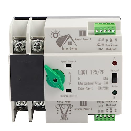 Chave de Transferência Automática de Alimentação Dupla, 100A, Material de PC, Contatos Prateados, pa