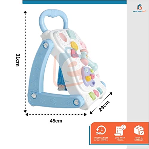 Andador Didático Infantil 2 em 1 Vira Mesinha Star Baby Azul