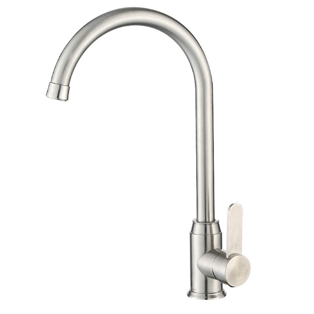 Mélangeur d'eau chaude robinet de cuisine en acier inoxydable brossé
