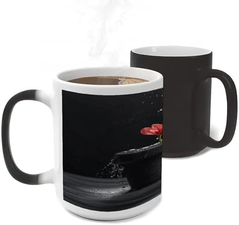 Flowers in Pot 11 Oz Coffee Mug Tea Cup Novelty Ceramic Magic Mug for Women with Handle, Ideal for Daily Use Or Special Occasions image 4