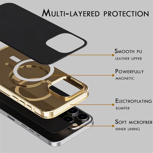 Coque cuir marron iPhone 16 Pro Max magnétique ajustement fin