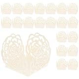 NIYANGLE 50 Unidades Unidades de Envoltorios de Papel para Chocolates con Diseño de Flores Caladas Bandejas Decorativas para Dulces Fiestas y Bodas Color Azul Perla Prácticos y Compactos