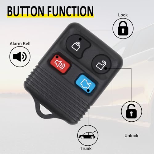 Image of Vurkcy Keyless Entry Remote Key Fob Compatible with Ford Escape Explorer Expedition Focus Fusion Mustang Taurus, Lincoln, Mercury, Mazda, Replacement for CWTWB1U345, 4 Button (Pack of 2)