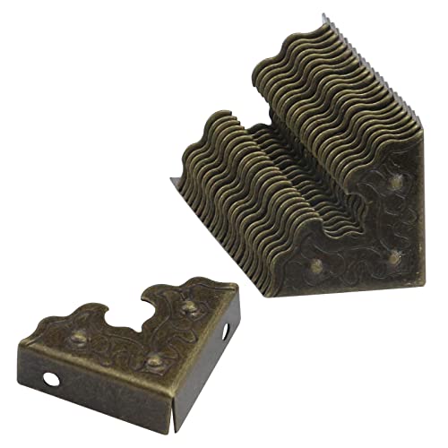 Antrader Corner Protector 24pcs Metal Box Edge Safety Guard Bronze Tone 1