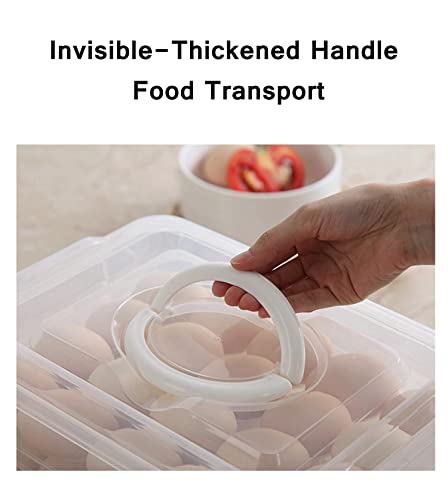 Tian Chen Eggs Storage Container For Refrigerator, 3-Layer Deviled Egg Tray, Stackable Fridge Egg Organizer With Lid And Handle, Plastic Camping Food Carrier, Duck Cartons Reusable, Extra Large Holder, 60 Count Eggs Keeper(Blue 3 Layer) #TOP5