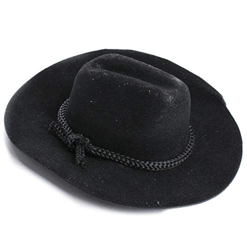 Factory Direct Craft Miniature Black Flocked Cowboy Hat | 6 pieces