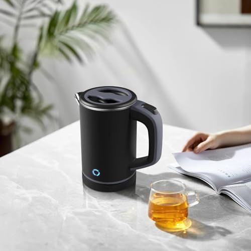 Tetera eléctrica de viaje 800 ml acero inoxidable miniatura 3