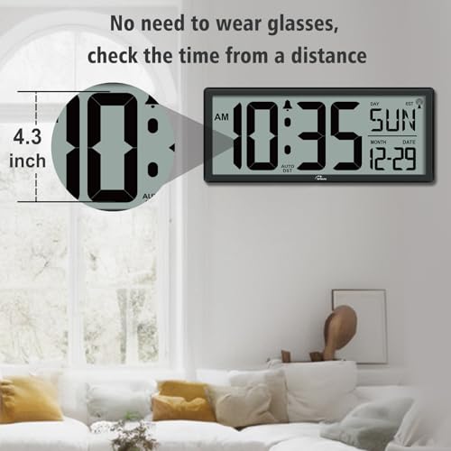 Wallarge CL5005 14.5'' Atomic Clock With Backlight And Temperature thumb #4