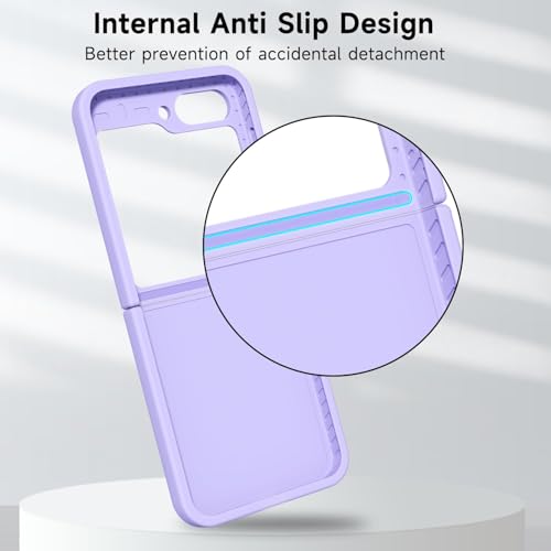 Image of MIDOS Back Cover Compatible with Samsung Z Flip 6 Case Liquid Silicone Full Protection Shock Proof Back Cover for Samsung Galaxy Z Flip 6 (Purple)