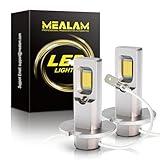 MEALAM H3 LED Fog Light bulbs 3000K Yellow, 1:1 Mini Size, Plug n Play, 300% Brighter CSP Chips with H3ll LED Bulb Light for Fog Lamp, DRL, High/Low Beam, Pack of 2