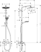 hansgrohe Crometta S - Duschsystem mit Einhebelmischer, Regendusche (240 mm) mit Armatur, Handbrause (2 Strahlarten), Schlauch, Brausestange und Kopfbrause (1 Strahlart), Chrom, 27269000 – Ansicht 5