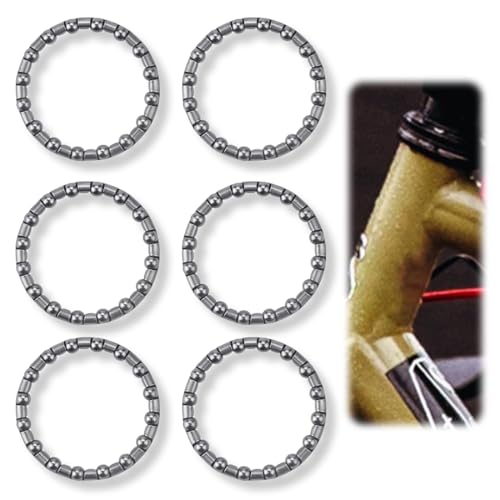 AOEVUIR 6 Pièces Roulements à Billes pour Vélo Jeu de Direction Anneau de Roulement Avant 1 1/8 Pouce, 37mm