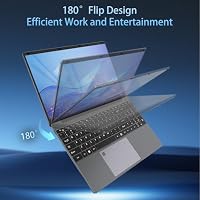 Laptop 15,6 Zoll, 16 GB RAM, 512 GB SSD Celeron N5095, Laptop FHD 1920 x 1080, WLAN, Bluetooth, Fingerabdruckleser, Laptop, Büro für Studium und Arbeit, AZERTY-Tastatur mit Folie – Ansicht 8