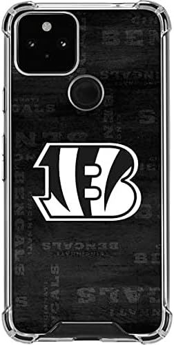 Skinit Clear Phone Case Compatible with Google Pixel 5 - Officially Licensed NFL Cincinnati Bengals Black & White Design